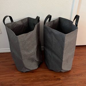 Two Bigso Box of Sweden Soft Floor Storage Bins Dark Gray